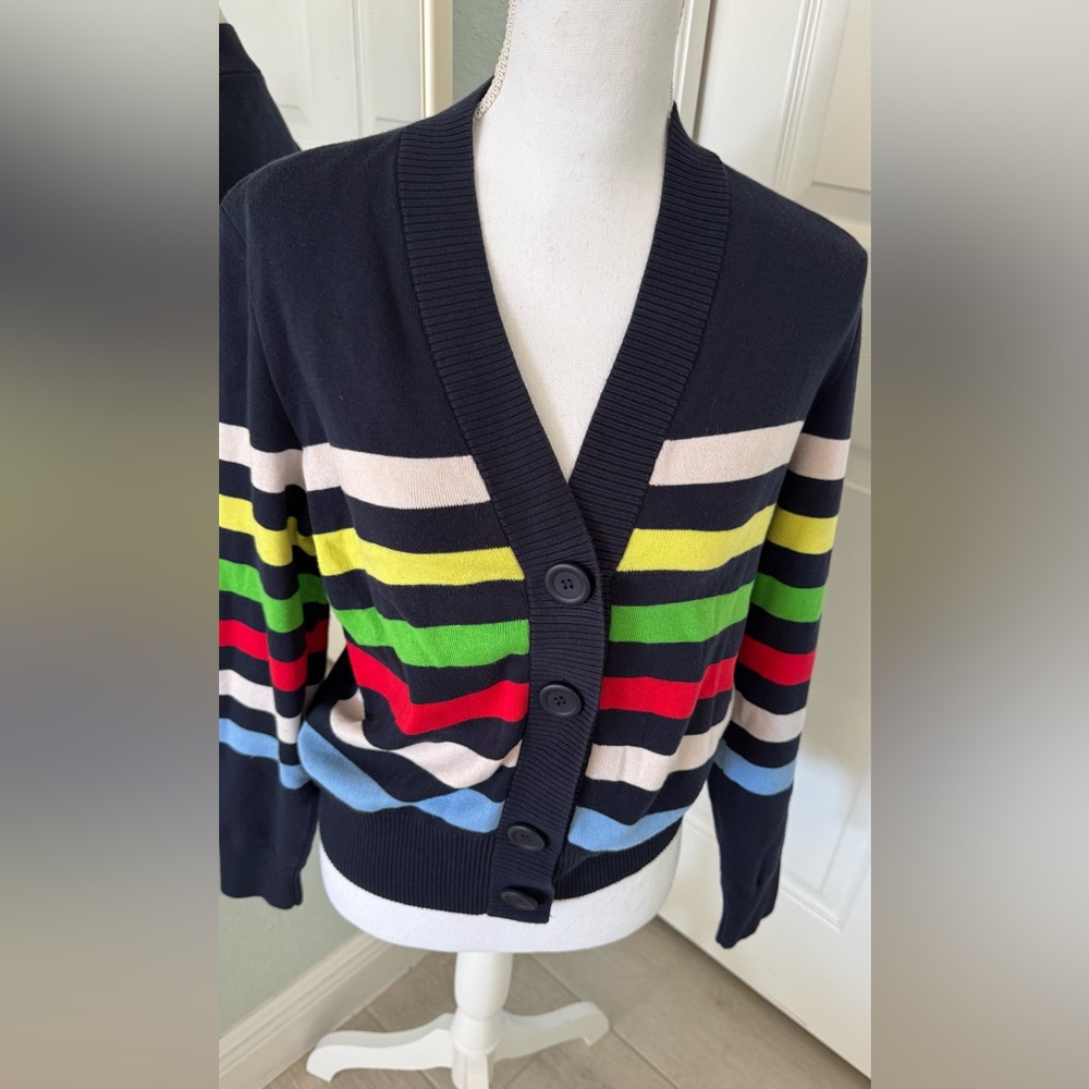 SAINT JAMES Stripe Navy/multi Color Cardigan